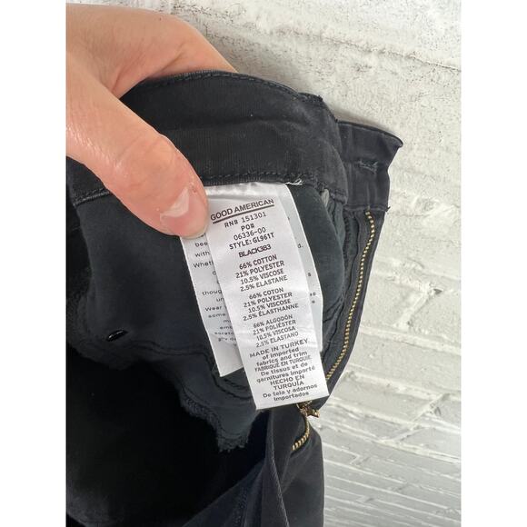 Good American Women's Good Legs Coated Skinny Jeans Denim Black Wash Size 10 - Picture 6 of 7